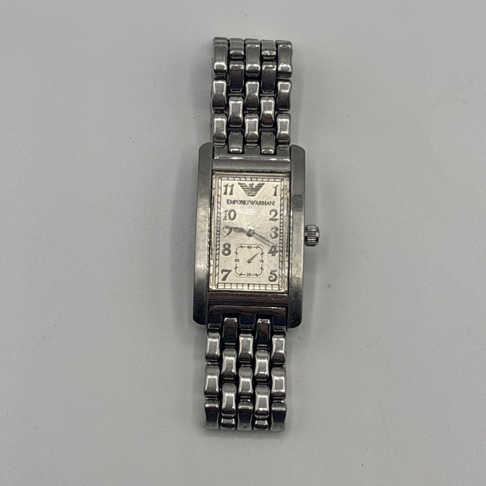 EMPORIO ARMANI‎ WATCH AR0106 SUB SECOND DIAL QUARTZ STAINLESS STEEL *UNTESTED